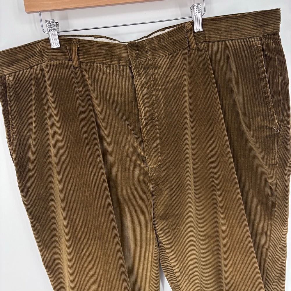 J. Press Pleated Corduroy Trousers Mens 44x29 Brown Ivy Preppy Made In USA